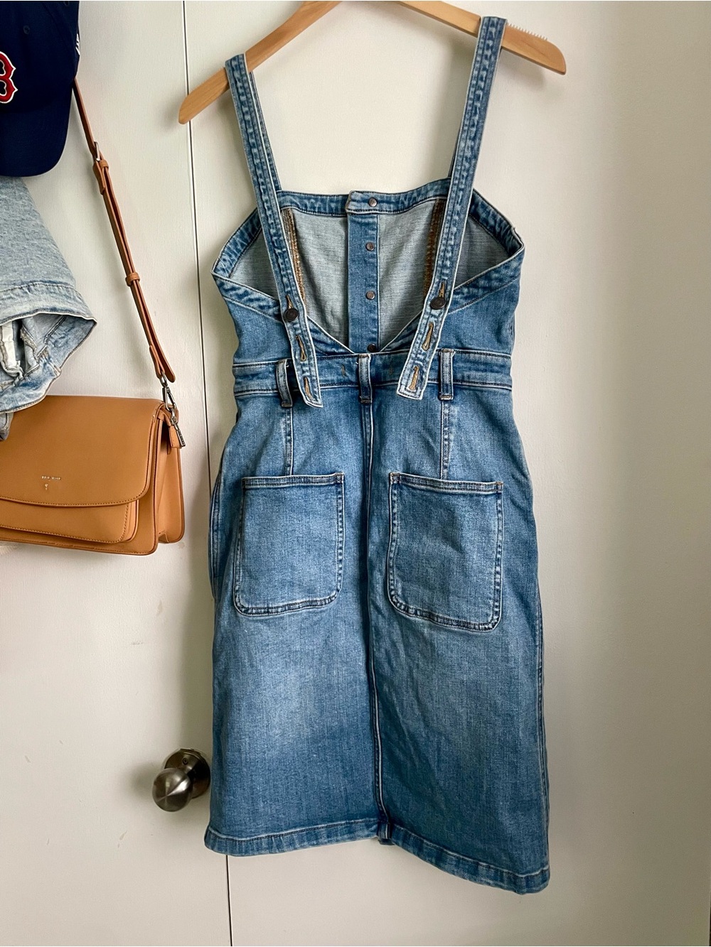 Free People - Button-down Denim Jumper Dress - Picture 2 of 3